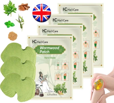 HAILICARE 48pcs Knee Patches, Herbal Heat Patches for Joint Back Shoulder Neck Pain Relief