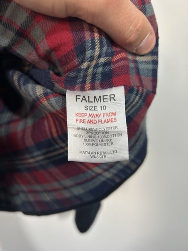 Falmer Heritage Navy Blue Cotton Blend Check Lined Tailored Jacket Blazer 10 - Picture 4 of 8