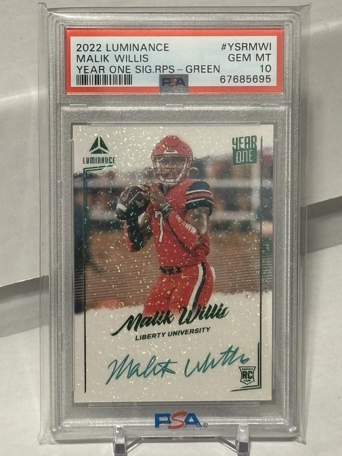 Malik Willis Panini Luminance Year One Signatures Rps #YSRMWI Green