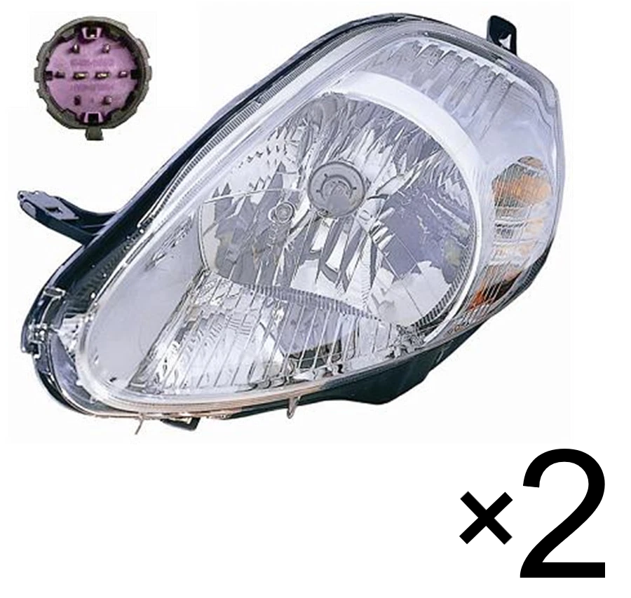 COPPIA FARI ANTERIORE Sx E DX PER FIAT GRANDE PUNTO 07/2008> PARABOLA CROMATA CO - Immagine 4 di 4