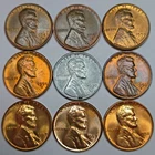 9 Lincoln Wheat Cents Uncirculated/Toned All Different Dates! (Lot#19)