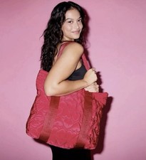 Victoria  s Secret Quilted Red HEART Puffer Tote Top Zip Shoulder Bag NWT In Bag