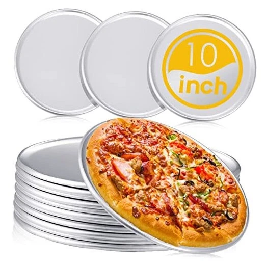 12 Pieces Pizza Pan Bulk Restaurant Aluminum Pizza Pan Set Round Pie 10 Inch