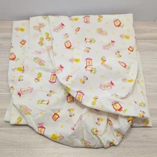 Vintage Fitted Crib Sheet Birds Frogs Clocks Lions Circus Nursery Bedding Baby
