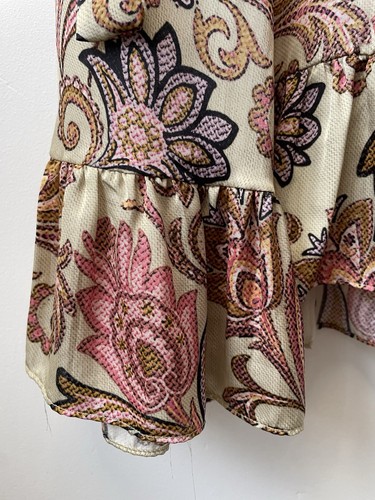 Mos Mosh Chita Weave Dress Size 10 Satin Paisley Floral Vintage Rose - Picture 7 of 17