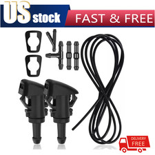 Car Windshield Wiper Washer Squirter Nozzle Spray Jet Kit Fluid Hose Universal