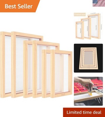 Complete 6-Piece Screen Printing Frame Set - 10x14, 8x12, 6x10 Inch Options