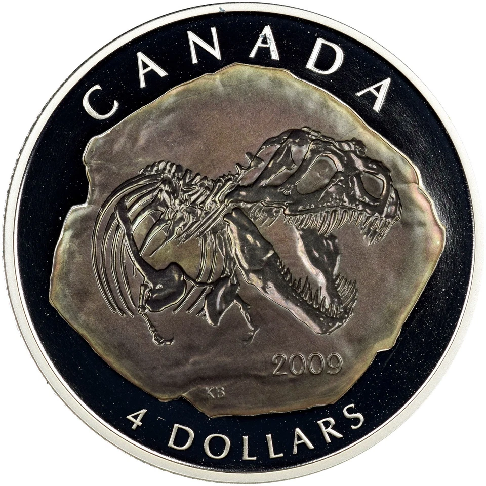 CANADA-SPECTACULAR RARE NGC GRADED TYRANNOSAURUS REX  SILVER 4 DOLLARS, 2009 - Image 3 of 3