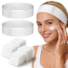 100PCS Disposable Spa Facial Headbands, Elastic Headband Wrap with Adjustable...