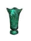 Vintage Indiana Glass RARE Emerald Green Willow Vase