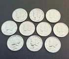 Lot of 10 Silver Mercury Dimes - 90% Silver - 1940 thru 1945