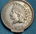 1859 RPD Indian Head Cent Penny XF Curated 1970’s By Variety Collector JJHaney