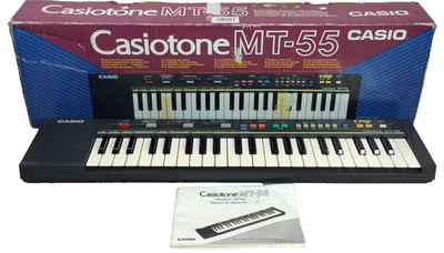 Casio MT-55 Casiotone 44-Tasten Mini Synthesizer Electronic Keyboard - funktionstüchtig