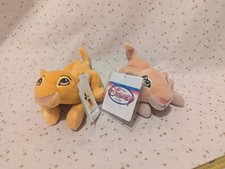 Disney Store Lion King Simba  Nala Bean Bag Baby Cubs Plush Vintage
