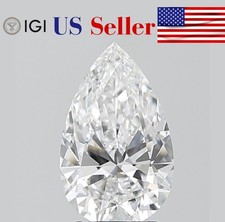 IGI Certified Lab Grown CVD Diamond PEAR Cut 0.65 Ct D Color VVS2 Clarity Stone