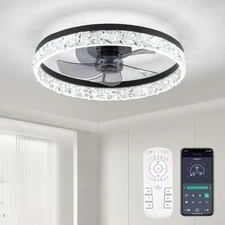Ceiling Fans with Lights and Remote, 20 Inch Ceiling Fan with Light, Low Prof...