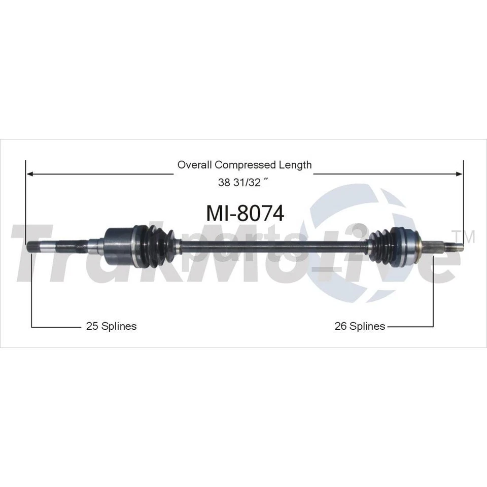 2 ejes delanteros TrakMotive CV eje articulado para Dodge Omni 1990 1989 1988 1987 Foto 2 de 3