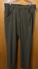 Chaps Men's Dress Pants 36x30 Straight Tapered Dark Olive Green