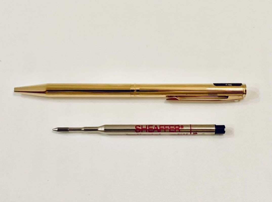 1980s Vintage Sheaffer Gold-Plated Ballpoint Pen with Case Limited