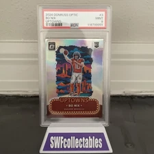 2024 Panini Donruss Optic Uptowns Bo Nix #3 (RC) PSA 9 🔵🟠🔥🔥