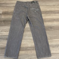 Rocawear Jeans Mens 36x33 Original Fit Baggy Straight Wide Leg Gray Y2K Vtg