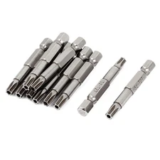 10pcs 1/4" Hex Shank 5mm Tip T27 Magnetic S2 Steel Torx Security Screwdriver Bit