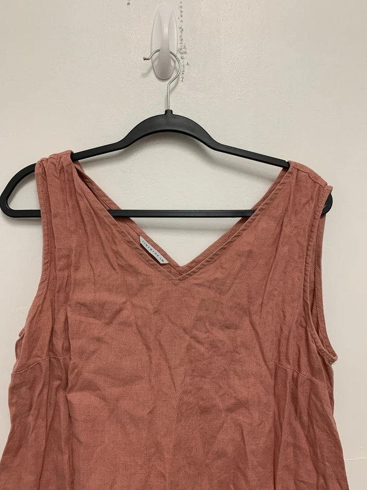 Linen Fox Orange Minimalist Dress Sz L-XL - Image 2 of 4