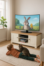 Wiltshire 2-Door TV Unit – Cream & Oak Effect (Up to 56” TV)