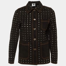 Dior Black Riveted Denim Button Front Jacket S