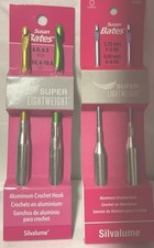 Susan Bates Silvalume Set of 4 Super Lightweight Crochet Hooks  F  G.  J k