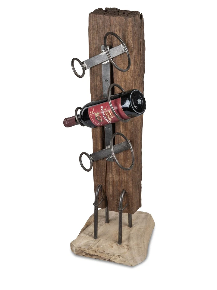 Flaschenhalter, Weinregal TEAK für 3 Flaschen H. 74cm aus Teak Holz Formano - Bild 1 von 1