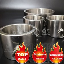 New HI-Q Stainless Steel Handcuffs Collar Ankle Shackles Pillory Screw Restraint