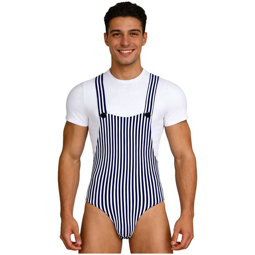 Herren Nachtwäsche V-Ausschnitt Body Ballett Overall Homewear Nachtwäsche Knopf Schritt - Bild 48 von 57