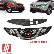 Black Grille Assembly With Camera Hole For 2017-2018 Nissan Rogue Sport S Sv