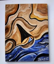 16" x 20" CANVAS ORIGINAL HAND-PAINTED ARTWORK ABSTRACT ART