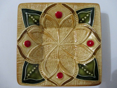 Adam Spector Studios Art Pottery Arts & Crafts Square 4.75'' Flared Bowl