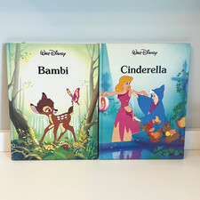 Vintage 1986 CINDERELLA & BAMBI Hardcover Books Walt Disney Classic Series 