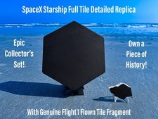 Spacex Starship Full Tile Replica And Genuine Flight Flown Fragment Relic Set