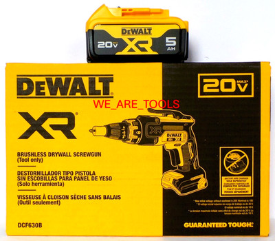 DEWALT DCF630B 20V XR Brushless Drywall Screwgun, 1) DCB205 5.0Ah Battery