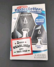 Artskills Full Adhesive Project Letters  Numbers -Black 2 sizes Repositionable