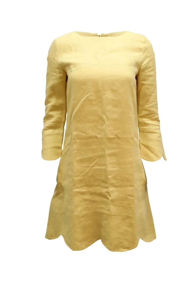 Vestido feminino Chloe bainha recortada em linho amarelo amarelo amarelo P