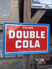 1960s Double Cola Soda Sign Advertising Sign Metal Vintage Sign Soda Pop