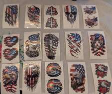 temporary tattoos American flag eagle cross deer skull independence day