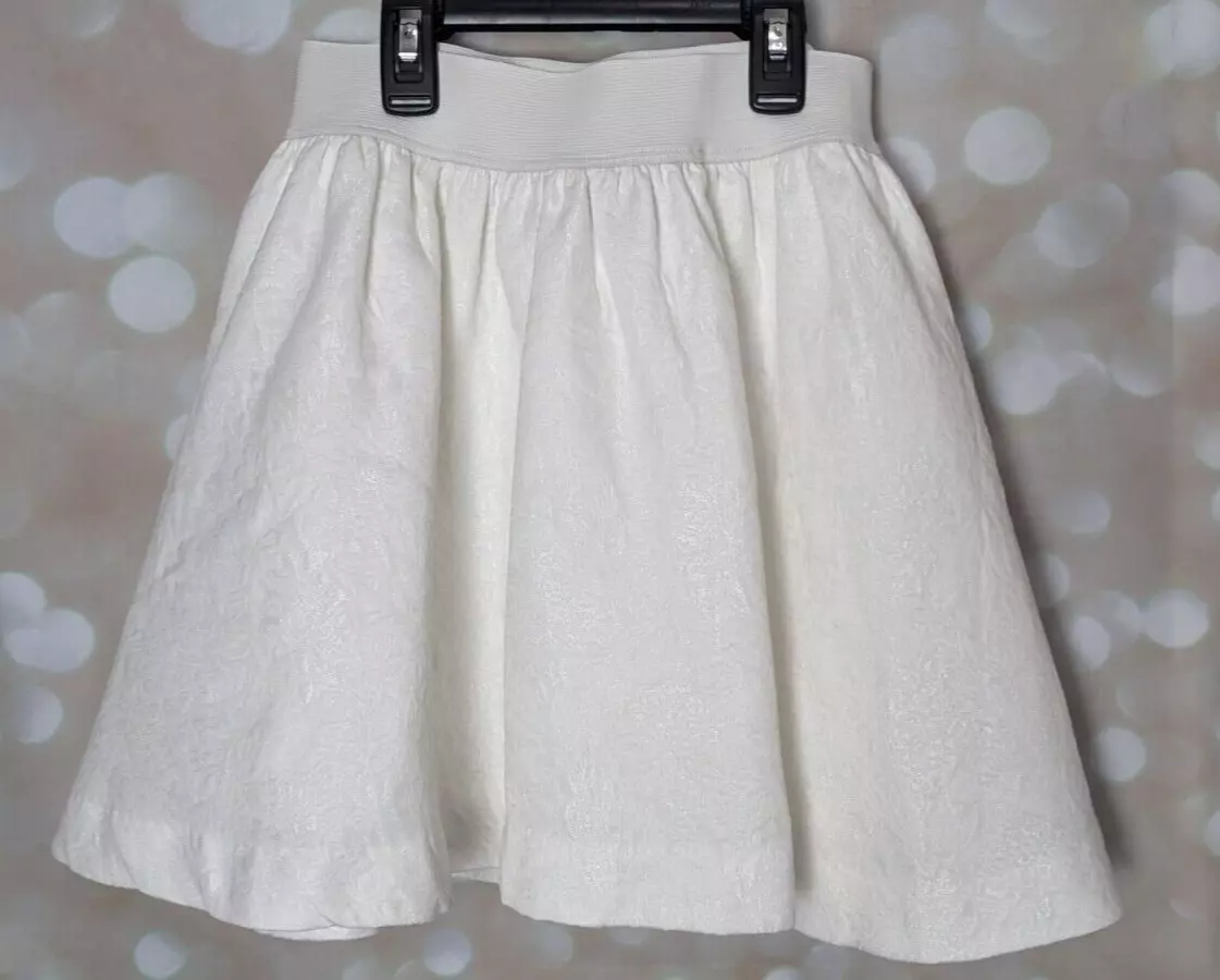 Princess Vera Wang Women s Short Circle Skirt Solid White Size Small