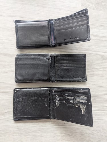 Men's name brand leather wallet bundle: Tommy Hilfiger, Timberland, etc. 6 Total - Picture 3 of 5