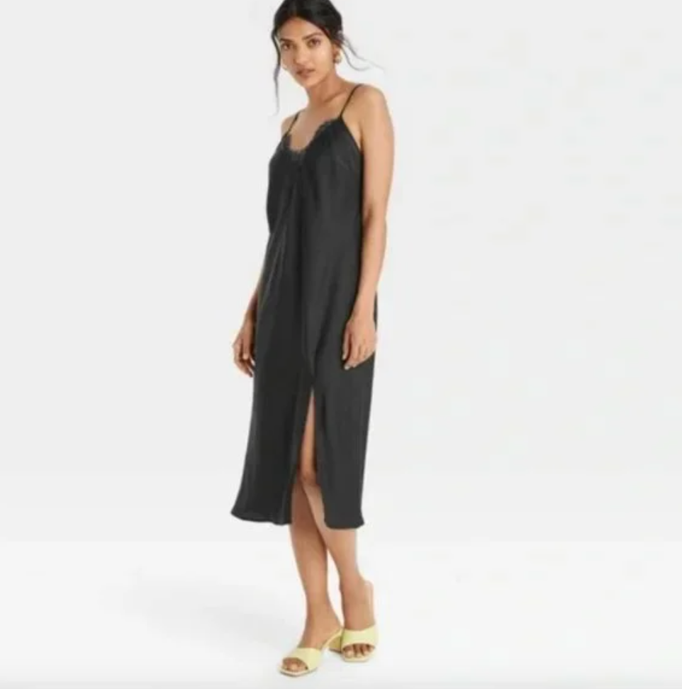 Women's Sleeveless Cami Lace Dress - A New Day Black S Women's Sleeveless Cami Lace Dress - A New Day Black S