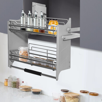2-tier 56.2*28*56cm Cabinet Pull-down Shelf Pull-down Dish Rack Space-saving