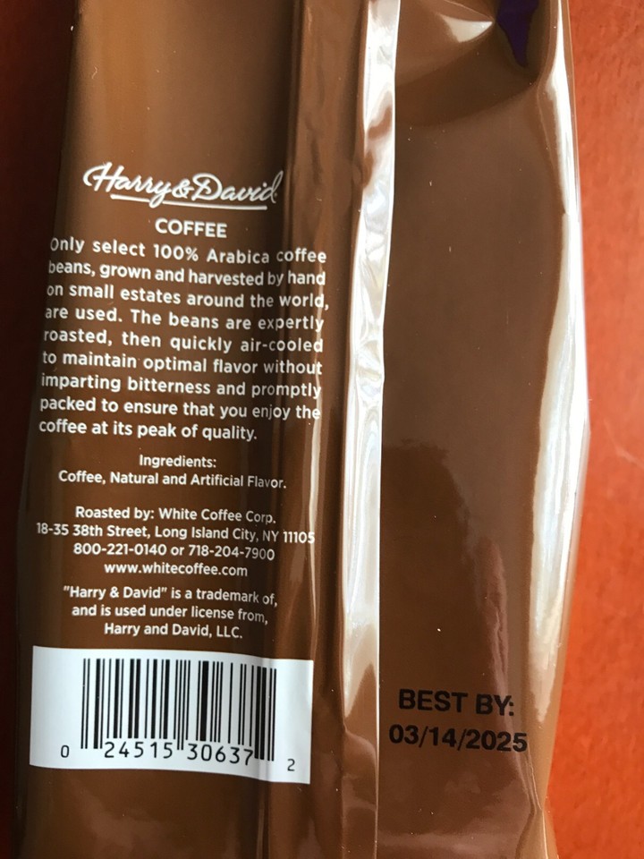 Lot of 2 Bags Harry & David Vanilla Creme Brulee Ground Coffee 4oz 03