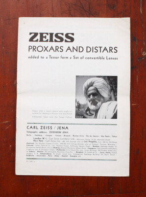 ノン ZEISS PROXARS AND DISTARS INSTRUCTION BOOK, PH 268, N.X.37/213468