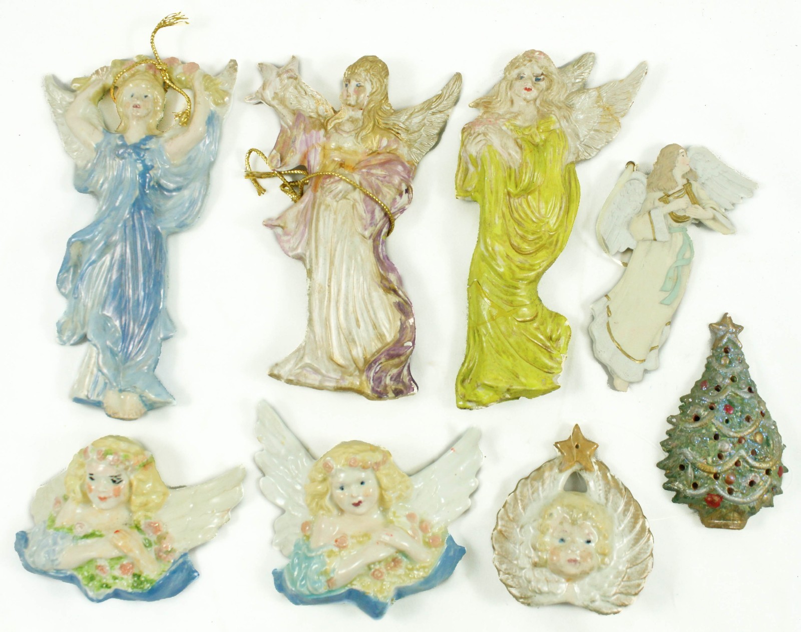 Vintage Ceramic Angel Tree Ornament Holiday Decoration with Lightcover